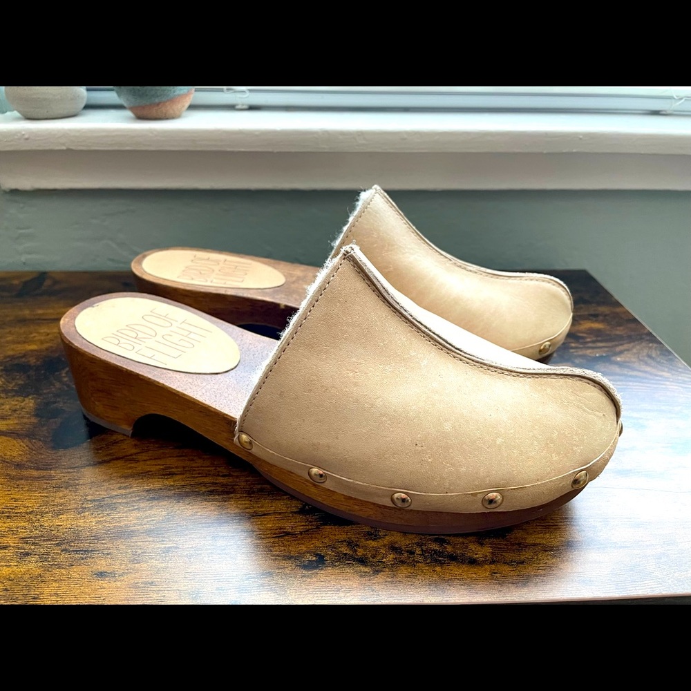 Bird of Flight Shearling Leather Joni Clogs